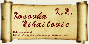 Kosovka Mihailović vizit kartica